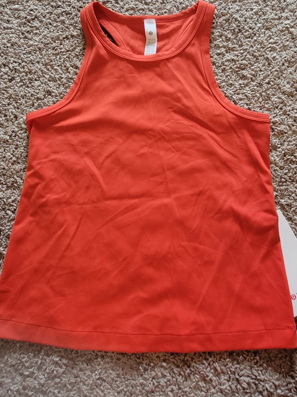 lululemon athletica Coral-Red High Neck Tank